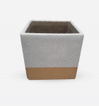Ceramic Clay Square White with Gold 12x12
